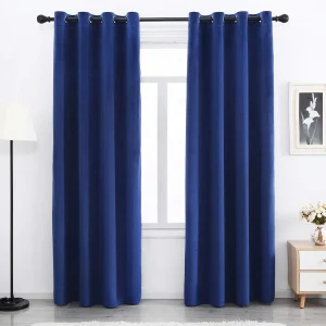 Plišane draperije tamno plave